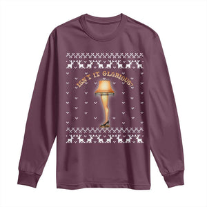 Funny Christmas Movie Long Sleeve Shirt Glorious Leg Lamp Ugly Gift TS10 Maroon Print Your Wear