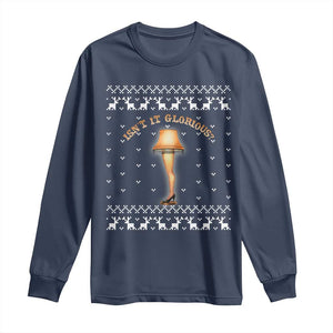 Funny Christmas Movie Long Sleeve Shirt Glorious Leg Lamp Ugly Gift TS10 Navy Print Your Wear