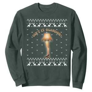 Funny Christmas Movie Sweatshirt Glorious Leg Lamp Ugly Gift TS10 Dark Forest Green Print Your Wear
