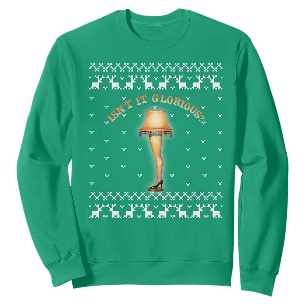 Funny Christmas Movie Sweatshirt Glorious Leg Lamp Ugly Gift TS10 Irish Green Print Your Wear