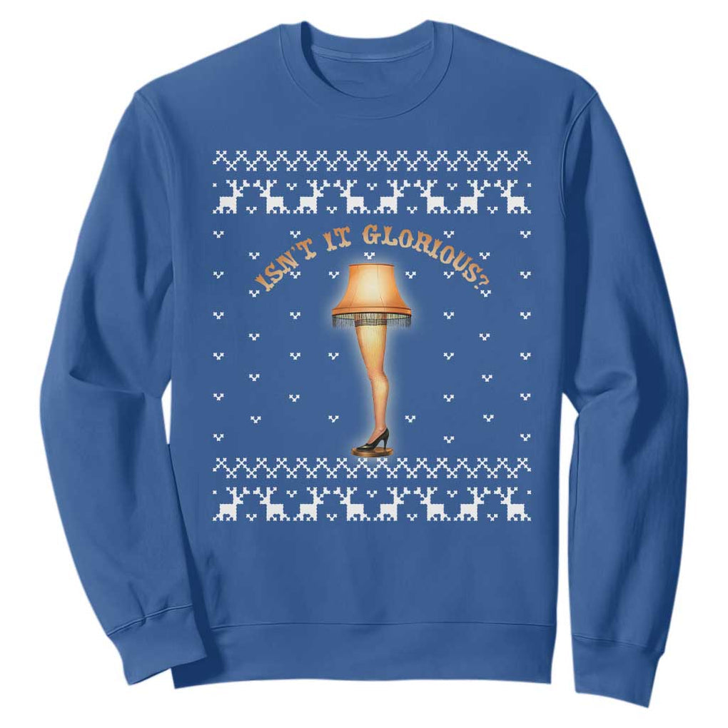 Funny Christmas Movie Sweatshirt Glorious Leg Lamp Ugly Gift TS10 Royal Blue Print Your Wear
