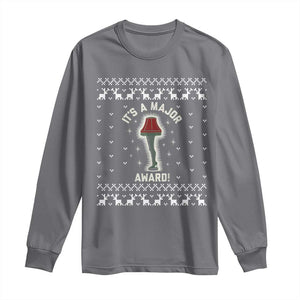 Funny Christmas Movie Long Sleeve Shirt It's A Major Award Leg Lamp Ugly Gift TS10 Charcoal Print Your Wear