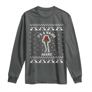 Funny Christmas Movie Long Sleeve Shirt It's A Major Award Leg Lamp Ugly Gift TS10 Dark Heather Print Your Wear