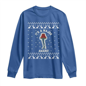 Funny Christmas Movie Long Sleeve Shirt It's A Major Award Leg Lamp Ugly Gift TS10 Royal Blue Print Your Wear