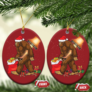 Bigfoot Xmas Christmas Ornament Xmas Movie Sasquatch Lovers TS10 Oval Red Print Your Wear