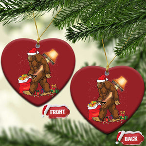 Bigfoot Xmas Christmas Ornament Xmas Movie Sasquatch Lovers TS10 Heart Red Print Your Wear