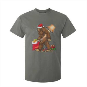 Bigfoot Christmas T Shirt For Kid Xmas Movie Sasquatch Lovers TS10 Military Green Print Your Wear