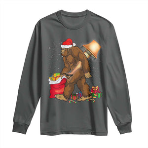 Bigfoot Christmas Long Sleeve Shirt Xmas Movie Sasquatch Lovers TS10 Dark Heather Print Your Wear