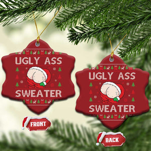 Funny Santa Christmas Ornament Ugly Ass XMas Elephant Gift for Him TS10 Snow Flake Red Print Your Wear