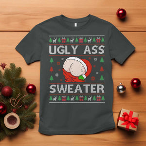Funny Santa Christmas T Shirt Ugly Ass XMas Elephant Gift for Him TS10 Dark Heather Print Your Wear