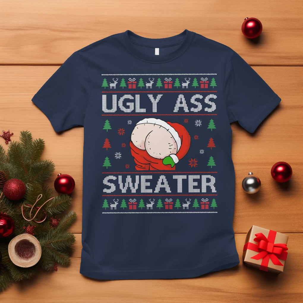 Funny Santa Christmas T Shirt Ugly Ass XMas Elephant Gift for Him TS10 Navy Print Your Wear