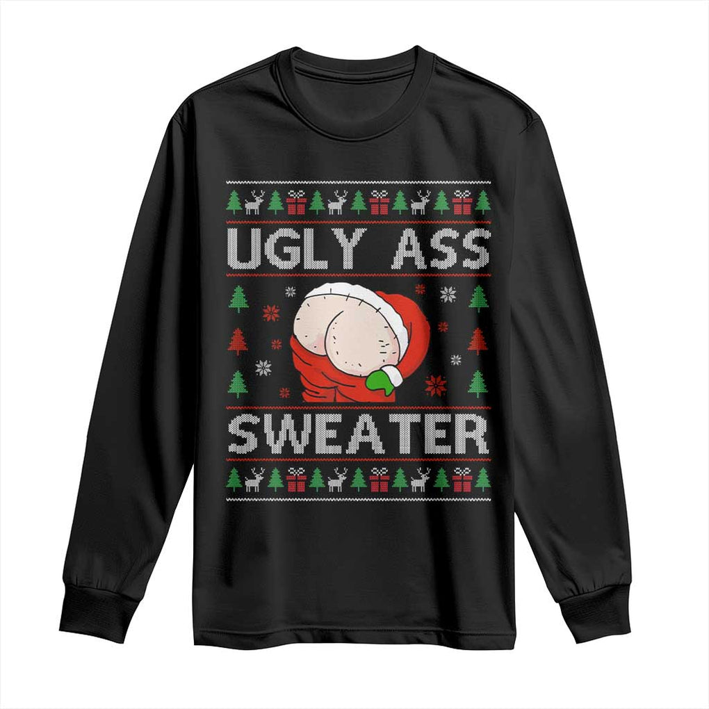 Funny Santa Christmas Long Sleeve Shirt Ugly Ass XMas Elephant Gift for Him TS10 Black Print Your Wear