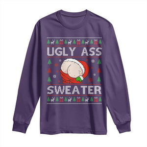 Funny Santa Christmas Long Sleeve Shirt Ugly Ass XMas Elephant Gift for Him TS10 Purple Print Your Wear