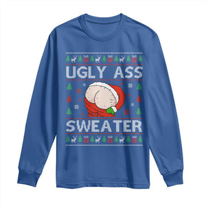 Funny Santa Christmas Long Sleeve Shirt Ugly Ass XMas Elephant Gift for Him TS10 Royal Blue Print Your Wear