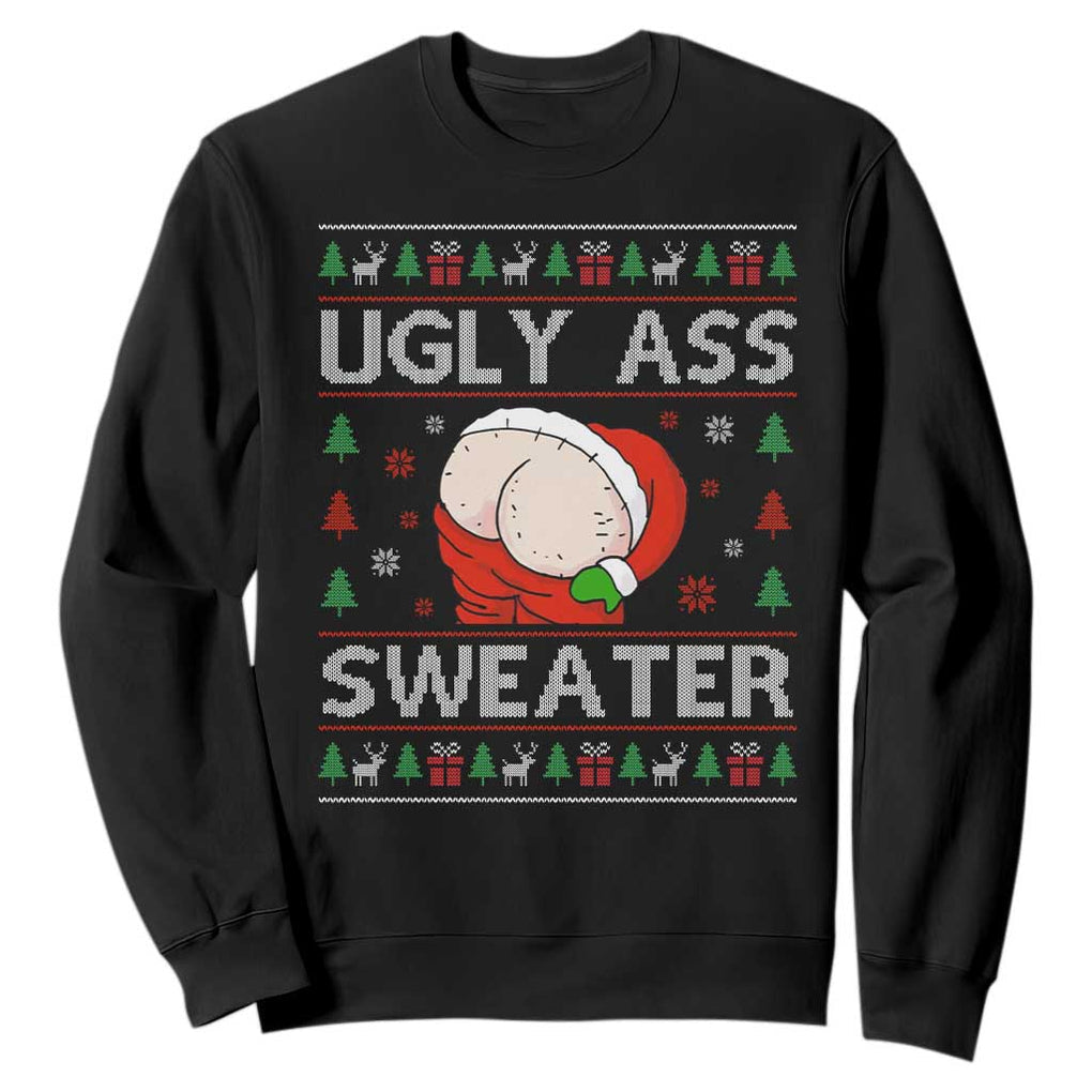 Funny Santa Christmas Sweatshirt Ugly Ass XMas Elephant Gift for Him TS10 Black Print Your Wear