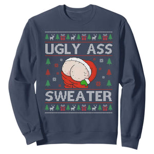 Funny Santa Christmas Sweatshirt Ugly Ass XMas Elephant Gift for Him TS10 Navy Print Your Wear
