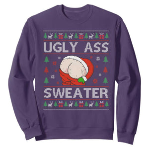 Funny Santa Christmas Sweatshirt Ugly Ass XMas Elephant Gift for Him TS10 Purple Print Your Wear