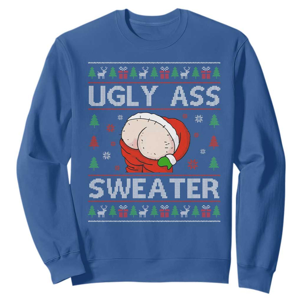 Funny Santa Christmas Sweatshirt Ugly Ass XMas Elephant Gift for Him TS10 Royal Blue Print Your Wear