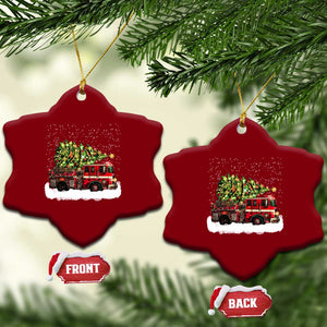 Fire Truck Xmas Ceramic Ornament Fireman Xmas Firefighter TS10 Print Your Wear
