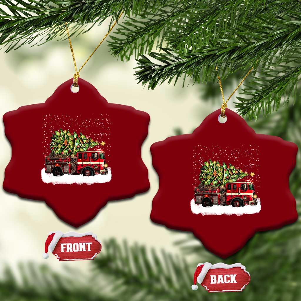 Fire Truck Xmas Ceramic Ornament Fireman Xmas Firefighter TS10 Print Your Wear