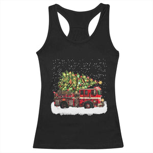 Fire Truck Christmas Racerback Tank Top Fireman Xmas Firefighter TS10 Black Print Your Wear