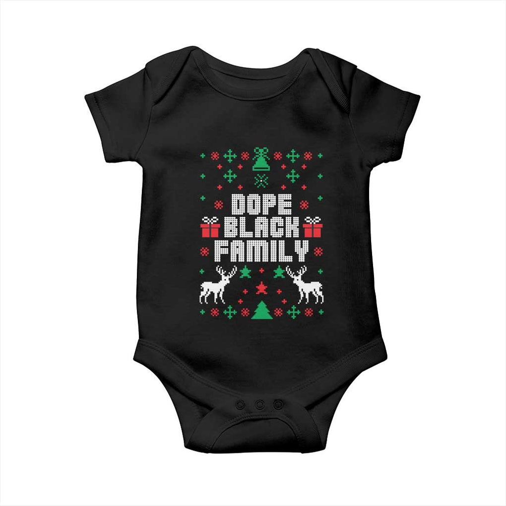 African American Family Christmas Baby Onesie Dope Black Family Matching Ugly Christmas TS10 Black Print Your Wear