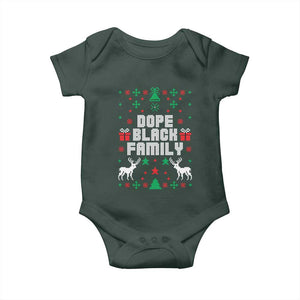 African American Family Christmas Baby Onesie Dope Black Family Matching Ugly Christmas TS10 Dark Forest Green Print Your Wear