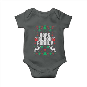 African American Family Christmas Baby Onesie Dope Black Family Matching Ugly Christmas TS10 Dark Heather Print Your Wear