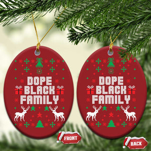 African American Family Christmas Ornament Dope Black Family Matching Ugly Christmas TS10 Oval Red Print Your Wear