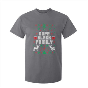 African American Family Christmas T Shirt For Kid Dope Black Family Matching Ugly Christmas TS10 Charcoal Print Your Wear