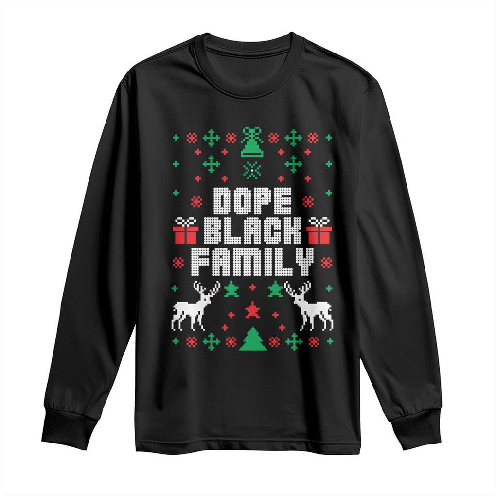 African American Family Christmas Long Sleeve Shirt Dope Black Family Matching Ugly Christmas TS10 Black Print Your Wear