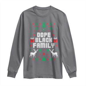 African American Family Christmas Long Sleeve Shirt Dope Black Family Matching Ugly Christmas TS10 Charcoal Print Your Wear