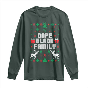 African American Family Christmas Long Sleeve Shirt Dope Black Family Matching Ugly Christmas TS10 Dark Forest Green Print Your Wear