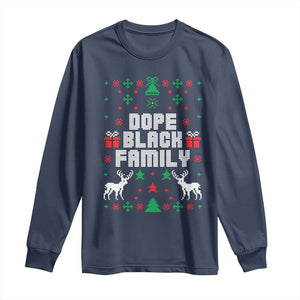 African American Family Christmas Long Sleeve Shirt Dope Black Family Matching Ugly Christmas TS10 Navy Print Your Wear