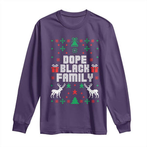 African American Family Christmas Long Sleeve Shirt Dope Black Family Matching Ugly Christmas TS10 Purple Print Your Wear