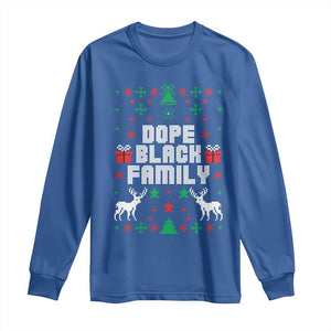 African American Family Christmas Long Sleeve Shirt Dope Black Family Matching Ugly Christmas TS10 Royal Blue Print Your Wear