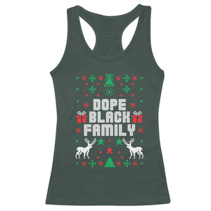 African American Family Christmas Racerback Tank Top Dope Black Family Matching Ugly Christmas TS10 Dark Forest Green Print Your Wear