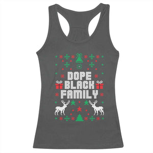 African American Family Christmas Racerback Tank Top Dope Black Family Matching Ugly Christmas TS10 Dark Heather Print Your Wear