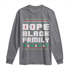 African American Family Christmas Long Sleeve Shirt Dope Black Family Matching Ugly Xmas TS10 Charcoal Print Your Wear