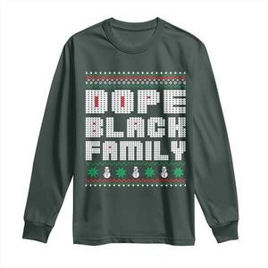 African American Family Christmas Long Sleeve Shirt Dope Black Family Matching Ugly Xmas TS10 Dark Forest Green Print Your Wear