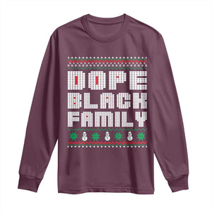 African American Family Christmas Long Sleeve Shirt Dope Black Family Matching Ugly Xmas TS10 Maroon Print Your Wear