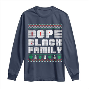 African American Family Christmas Long Sleeve Shirt Dope Black Family Matching Ugly Xmas TS10 Navy Print Your Wear