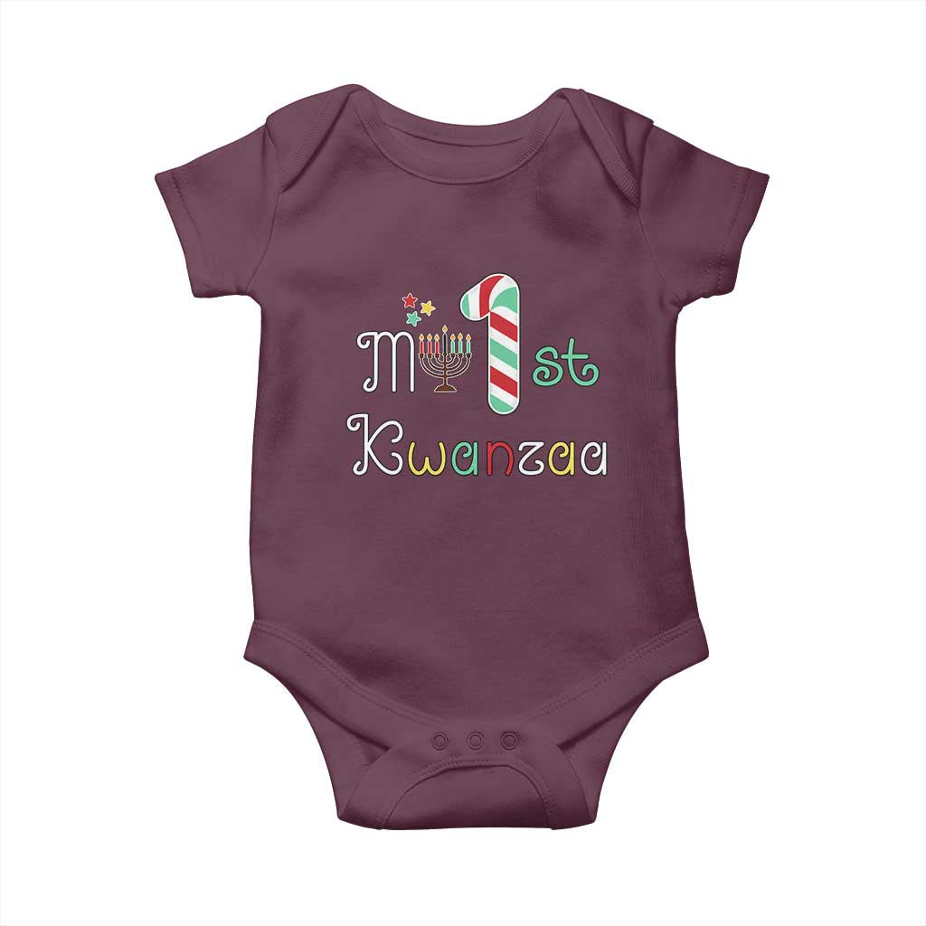 My 1st Kwanzaa Baby Onesie Babys First Kwanzaa Kinara Gift TS10 Maroon Print Your Wear