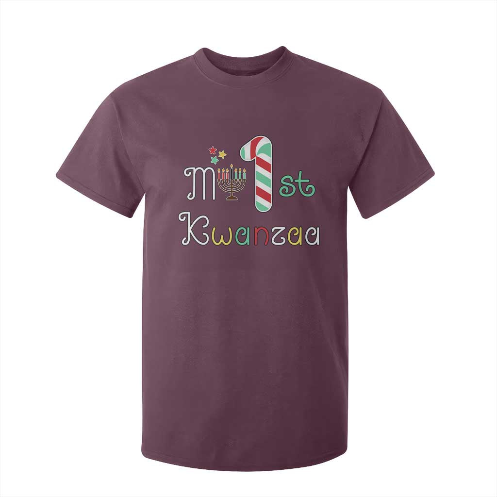 My 1st Kwanzaa T Shirt For Kid Babys First Kwanzaa Kinara Gift TS10 Maroon Print Your Wear