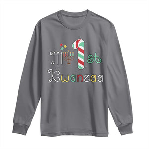 My 1st Kwanzaa Long Sleeve Shirt Babys First Kwanzaa Kinara Gift TS10 Charcoal Print Your Wear