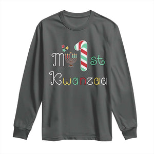 My 1st Kwanzaa Long Sleeve Shirt Babys First Kwanzaa Kinara Gift TS10 Dark Heather Print Your Wear