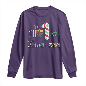 My 1st Kwanzaa Long Sleeve Shirt Babys First Kwanzaa Kinara Gift TS10 Purple Print Your Wear