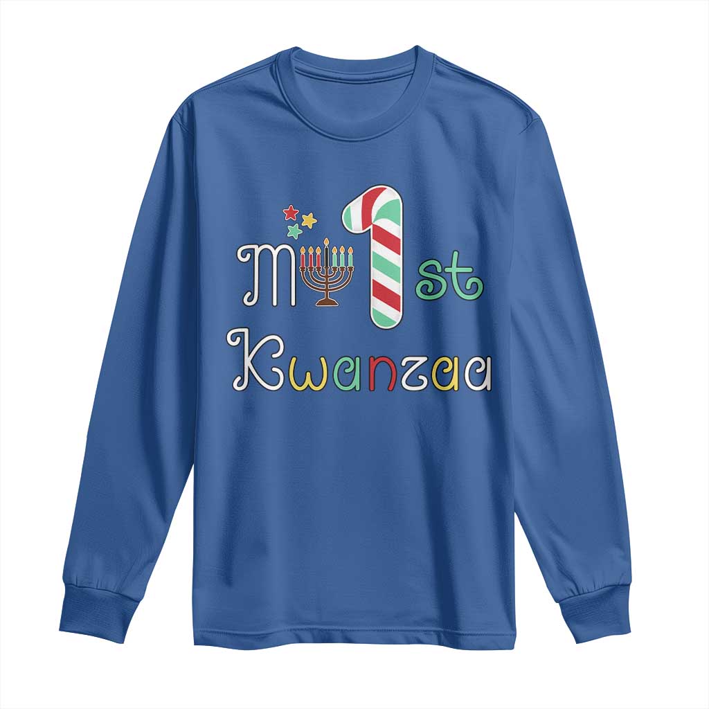 My 1st Kwanzaa Long Sleeve Shirt Babys First Kwanzaa Kinara Gift TS10 Royal Blue Print Your Wear
