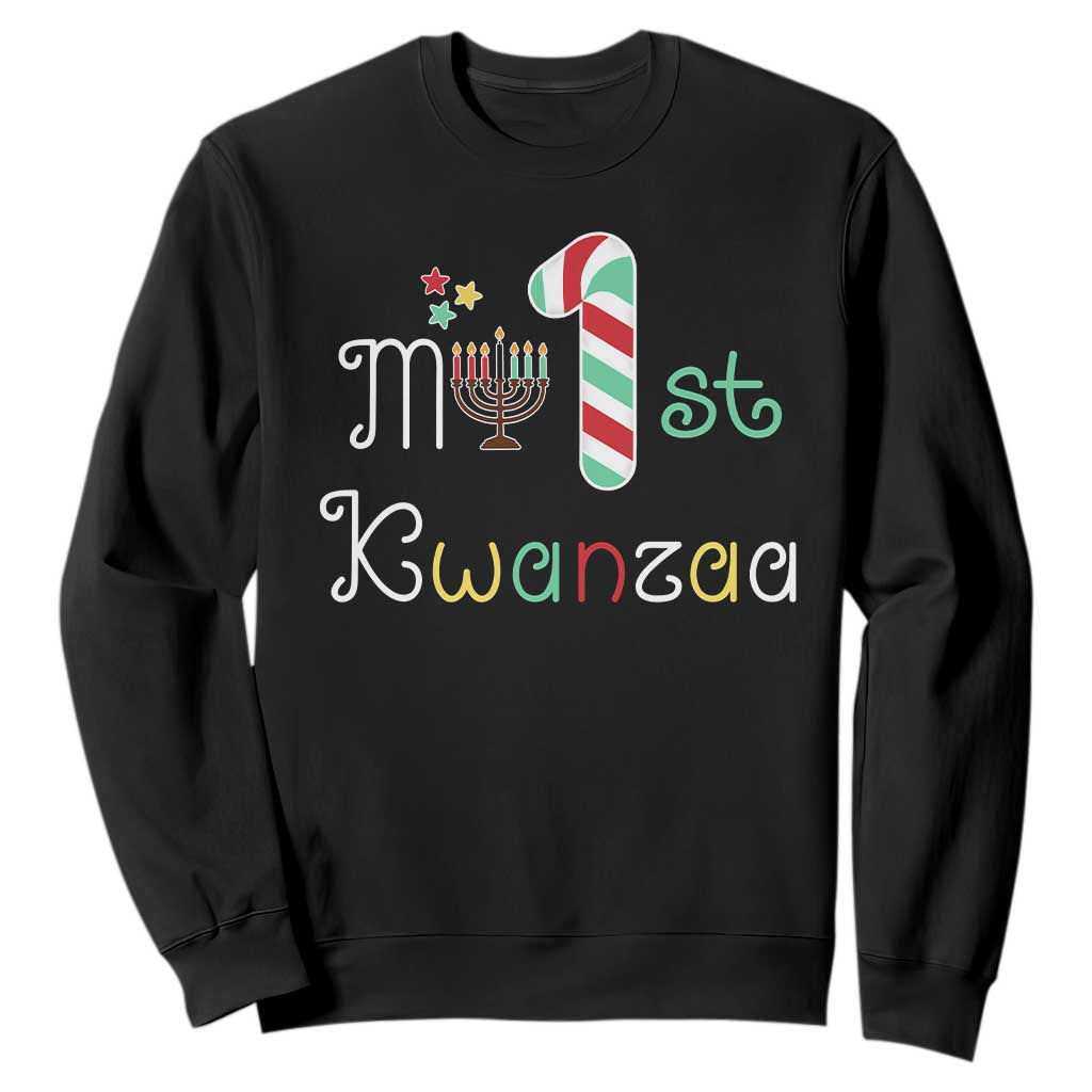My 1st Kwanzaa Sweatshirt Babys First Kwanzaa Kinara Gift TS10 Black Print Your Wear