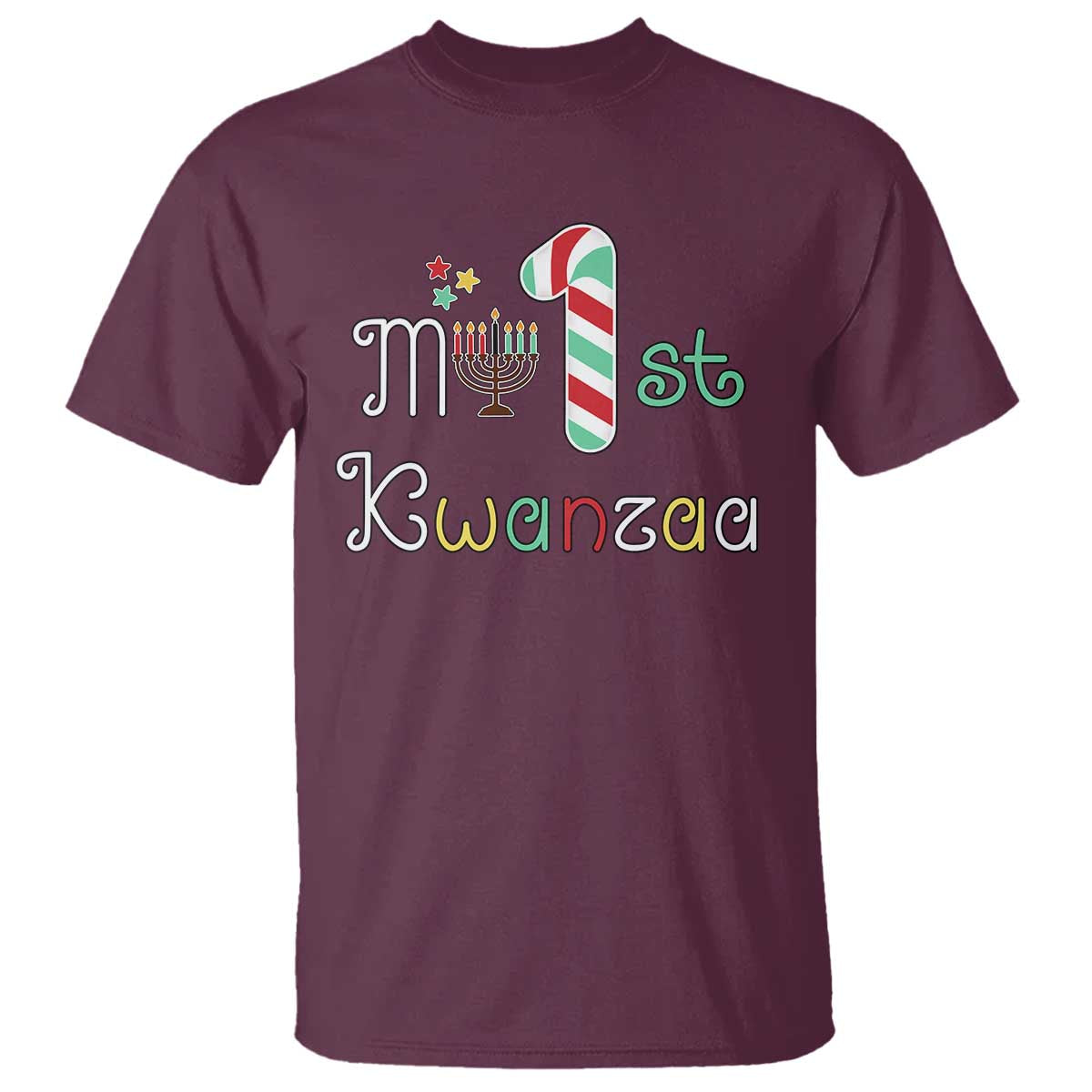 My 1st Kwanzaa T Shirt Babys First Kwanzaa Kinara Gift TS10 Maroon Print Your Wear